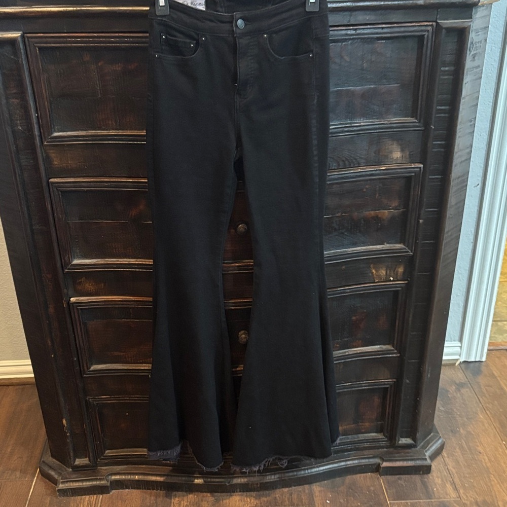We The Free Black Flare Wide Leg Jeans